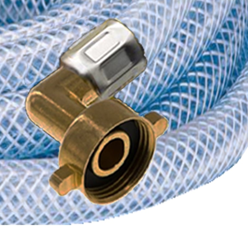 1,0 m Heizungs Füll Wasser Heizkörper Radiator Sanitär Schlauch transparent - 3/4" Gerade/Winkel Anschluss - PN 8 bar