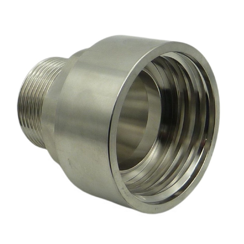 S60 x 6 IBC Adapter mit Außengewinde AG 2" Edelstahl AISI 316 Container Fass Fass Tank Zubehör PN16 bar