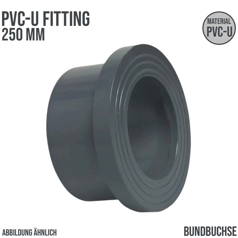 250 mm PVC Klebe Fitting Bund Buchse Muffe Verbinder - PN 10 bar