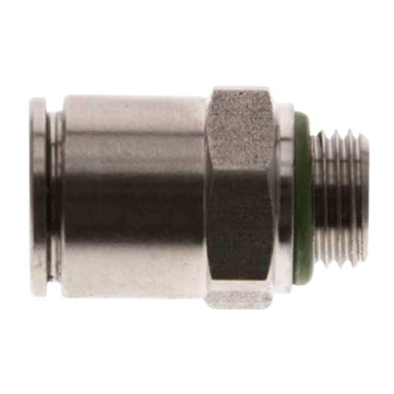 4 mm x 1/4" Pneumatik Schnell Steck Verbinder IQS Edelstahl VA 1.4404 Außengewinde zylindrisch - PN 15 bar