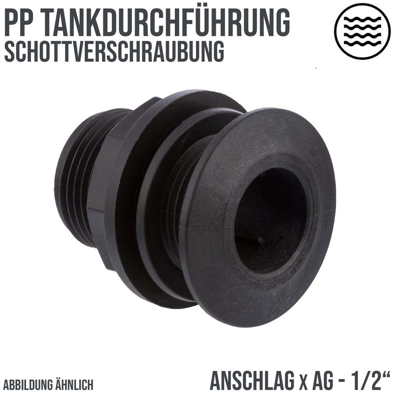 1/2" Tankdurchführung Schottverschraubung - Anschlag x AG - PN 10 bar