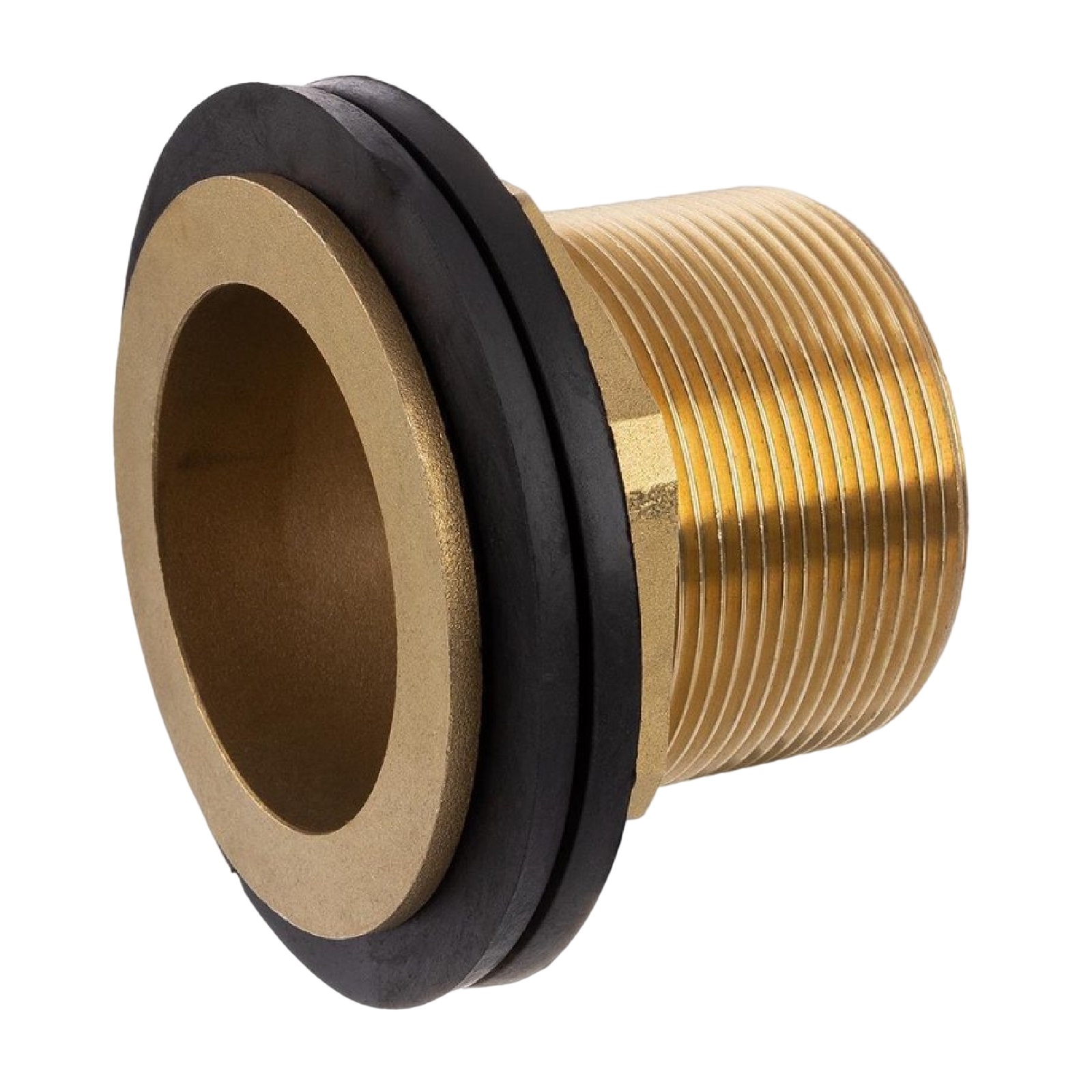 2" Tank Regen Tonnen Durchführung Connector Messing Einlass (rund) x Außengewinde  - PN 16 bar