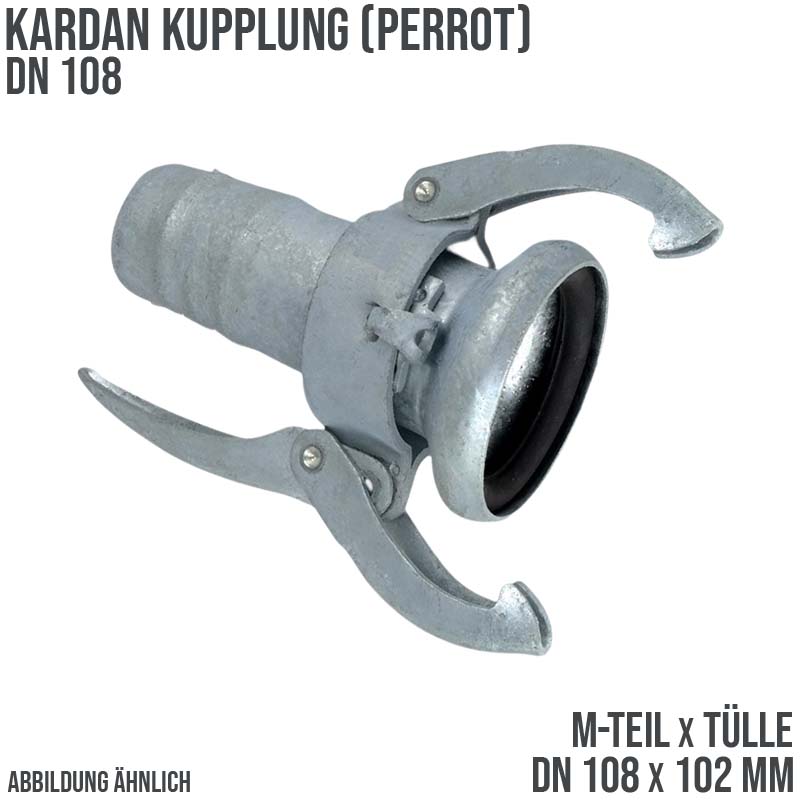 DN 108 Kardan Perrot Kupplung M-Teil mit Tülle Stutzen 102 mm Gülle Schlamm Schlauch