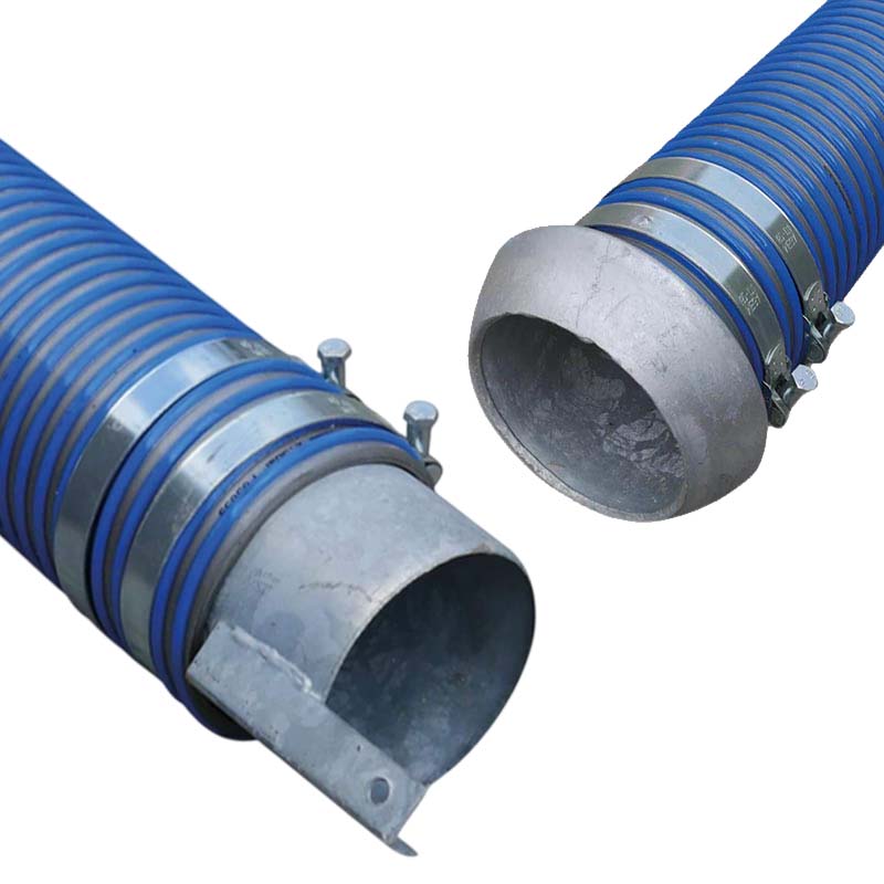 152 mm PVC Saug Druck Gülle Schlamm Schlauch Kardan DN 159 V-Teil Endstück - 6 m
