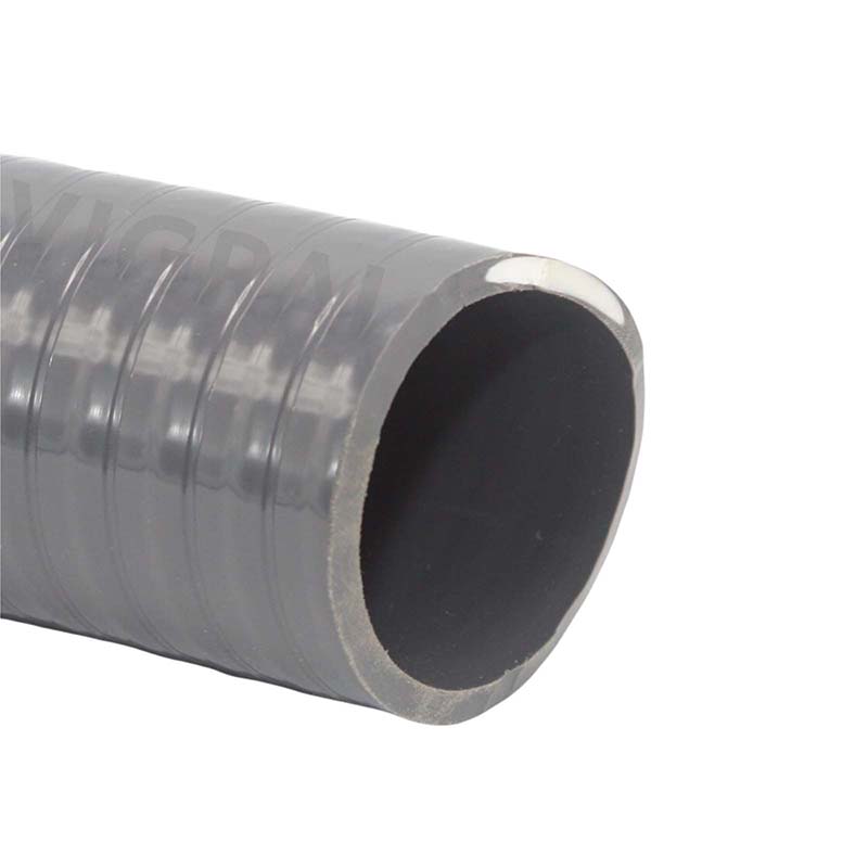 63 x 55 mm PVC Klebe Flex Spiral Schwimmbad Pool Teich Schlauch grau PN 5 bar