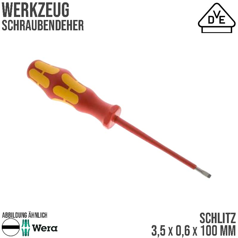 3,5 x 0,6 x 100 mm VDE Schrauben Dreher Zieher - Wera Kraftform Plus 300