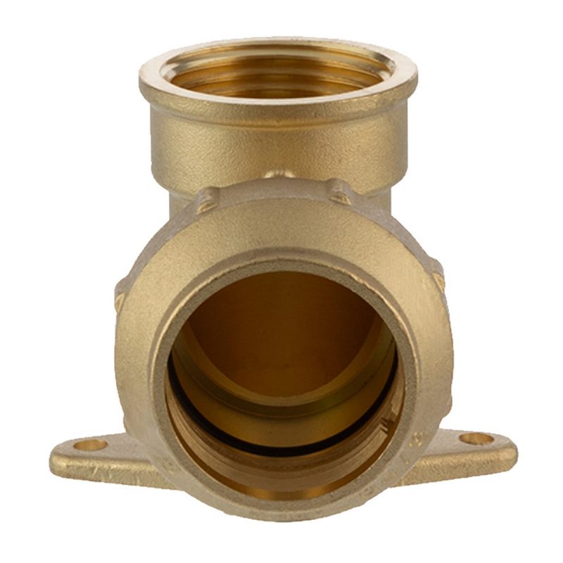 25 mm x 3/4" PE Fitting Klemm Verbinder Messing Wand Winkel 90° x IG DVGW - PN 16 bar