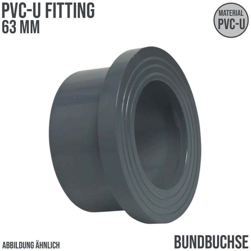 63 mm PVC Klebe Fitting Bund Buchse Muffe Verbinder - PN 16 bar