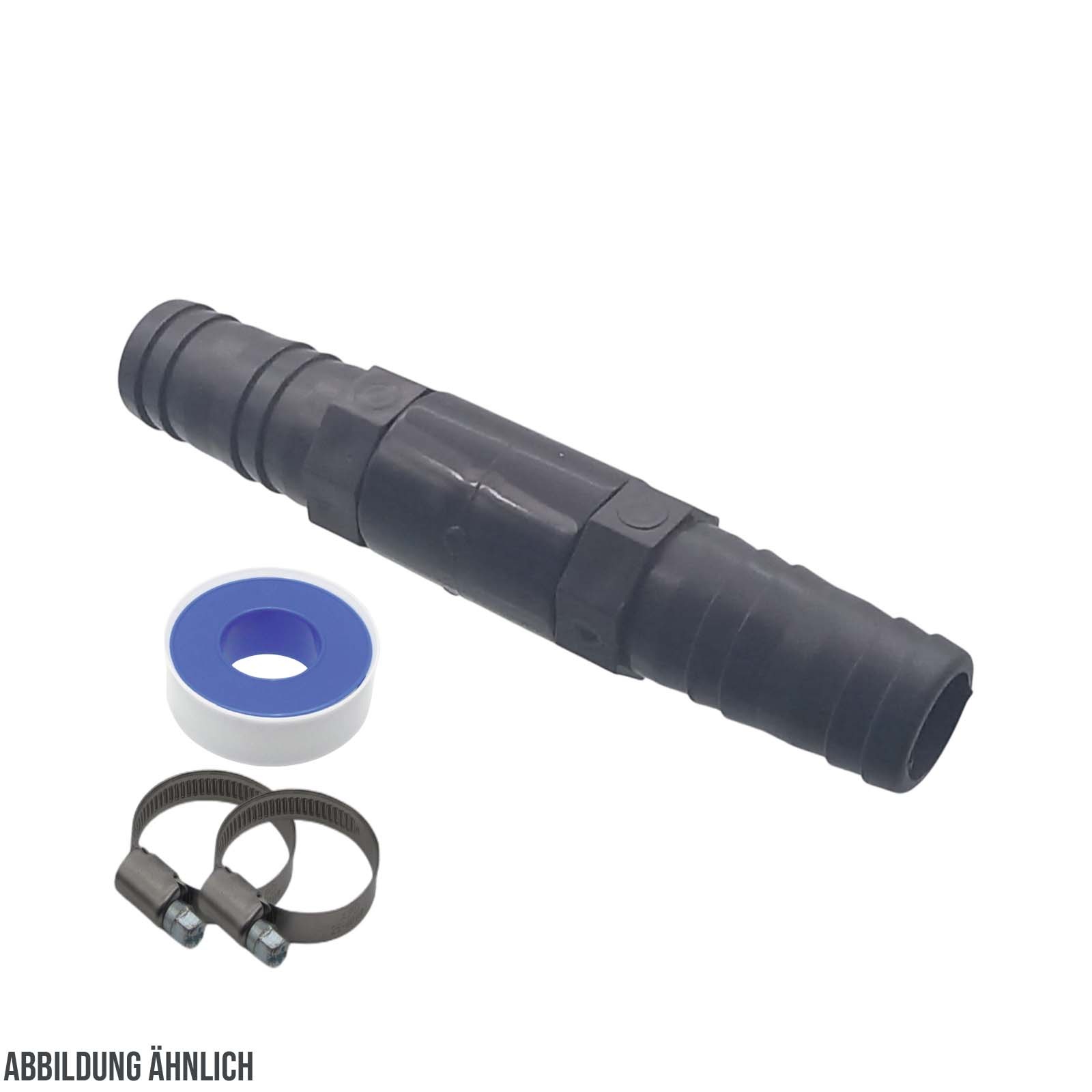 20 mm PVC PROFI Gerade Schlauch Verbinder Stutzen Tülle Pool Teich Garten - PN 10 bar - Montage-Set