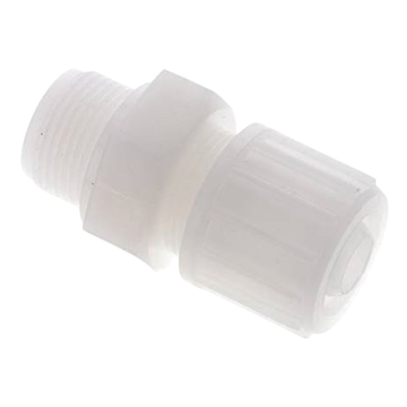 20 x 13 mm x 1/2" Kupplung Außengewinde TX Fitting Gewebe Schlauch Verbinder FDA PVDF weiß - PN 10 bar