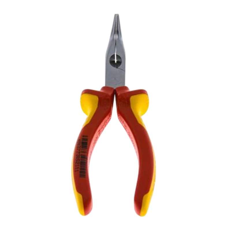 200 mm Flachrund Zange VDE 40° abgewinkelte Backen verchromt 2K Griffe Knipex