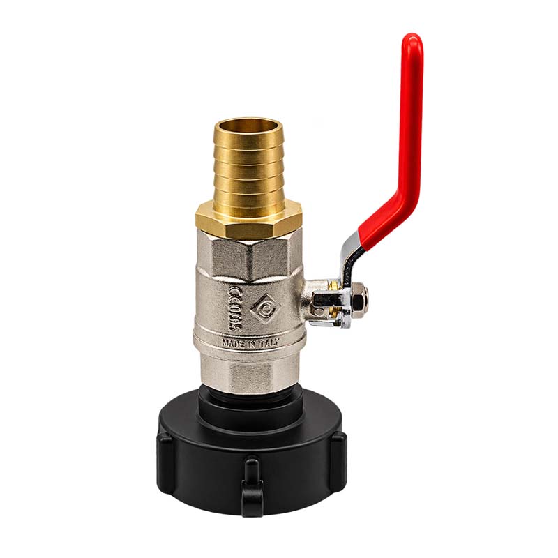 S60 x 6 IBC 3/4" Kugel Hahn Ventil Schlauch Tülle 1/2" 13 mm Messing Container Tank Zubehör