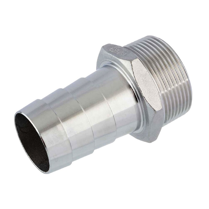 32 mm x 1 1/2" Zoll Schlauch Tülle Stutzen Außengewinde AG Nippel Edelstahl AISI 316 VA  Fitting - PN 20 bar