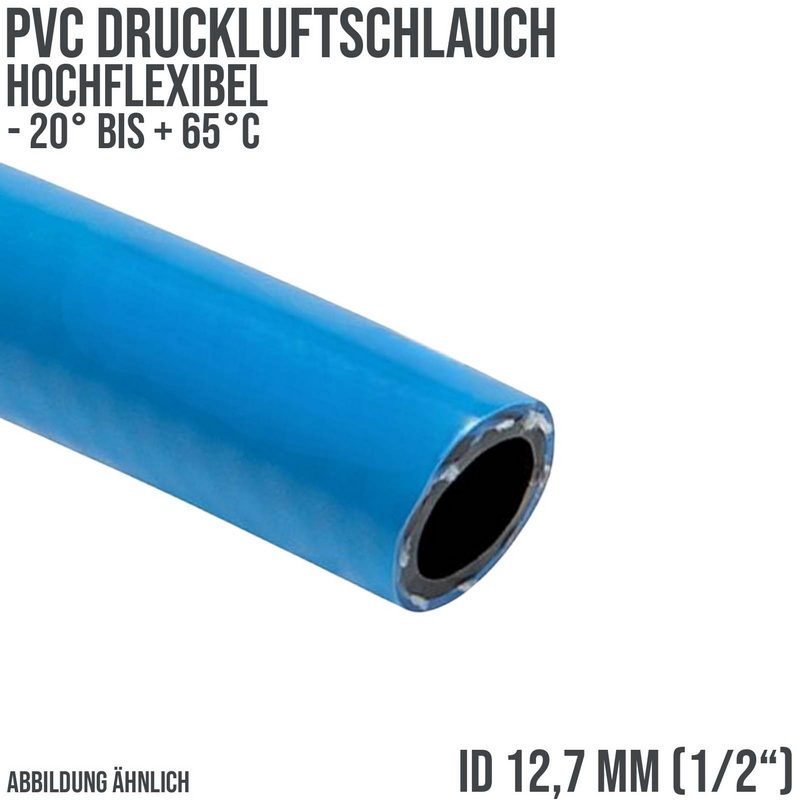 12,7 x 19 mm PVC Spezial Druck Kompressor Luft Schlauch hochflexibel SOFT blau - PN 15 bar