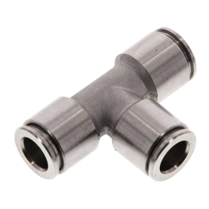 4 mm Pneumatik Schnell Steck Verbinder IQS T-Stück 90° Edelstahl 1.4404 PA PU Schlauch - PN 16 bar