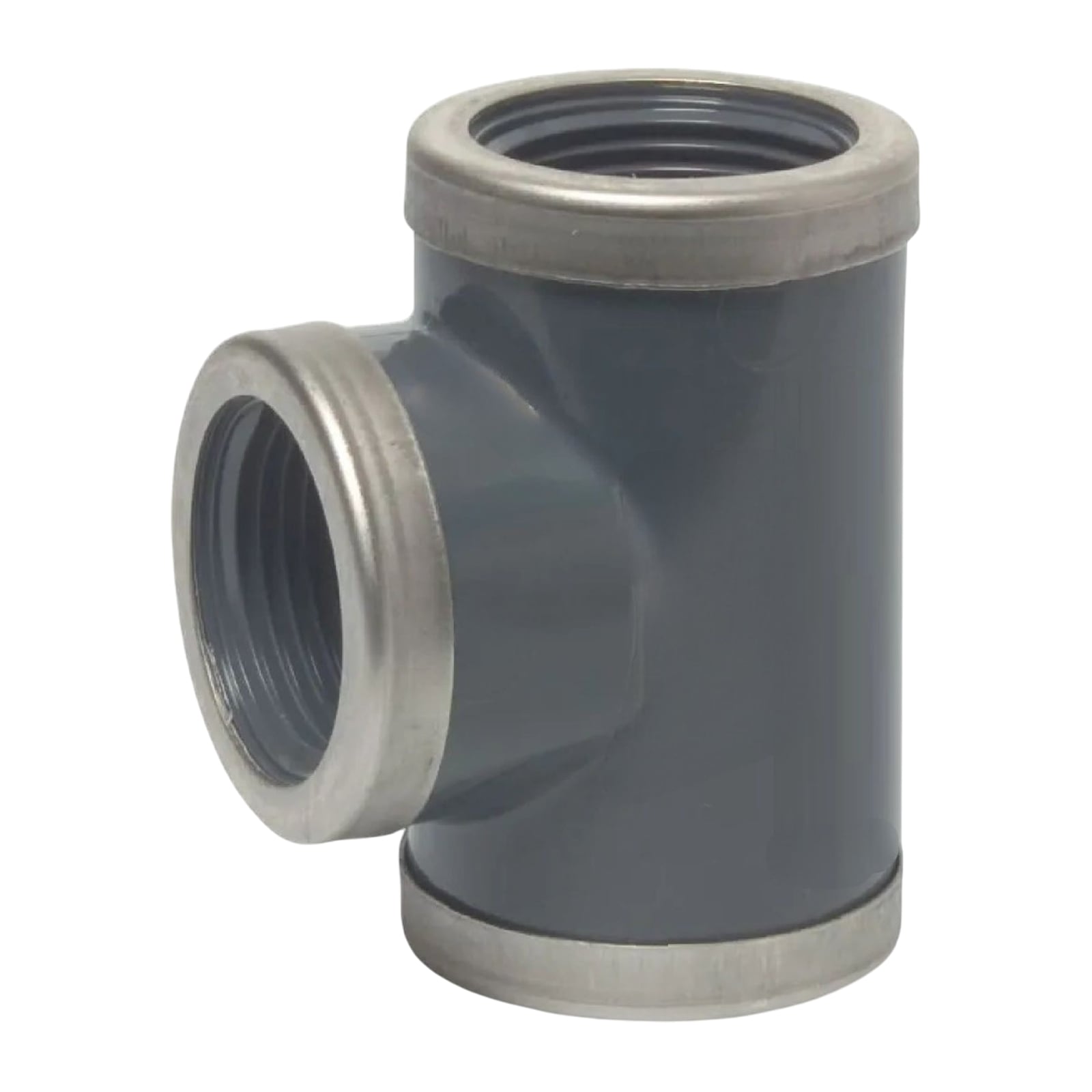 3/4" PVC Fitting T-Stück 90° 3-fach Innen Gewinde verstärk Verbinder - PN 16 bar