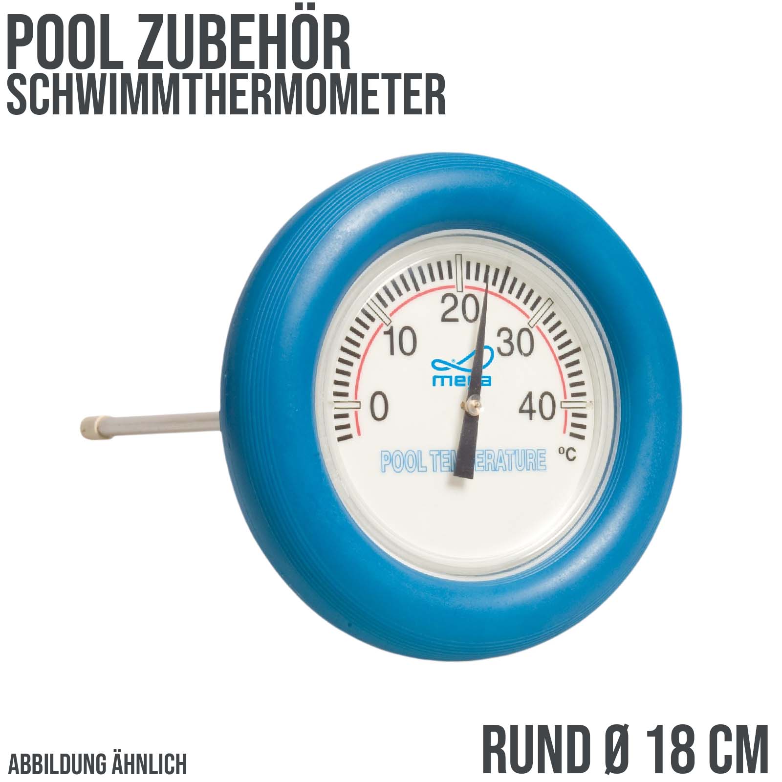 Pool Schwimm Thermometer blauer Ring Ø 18 cm