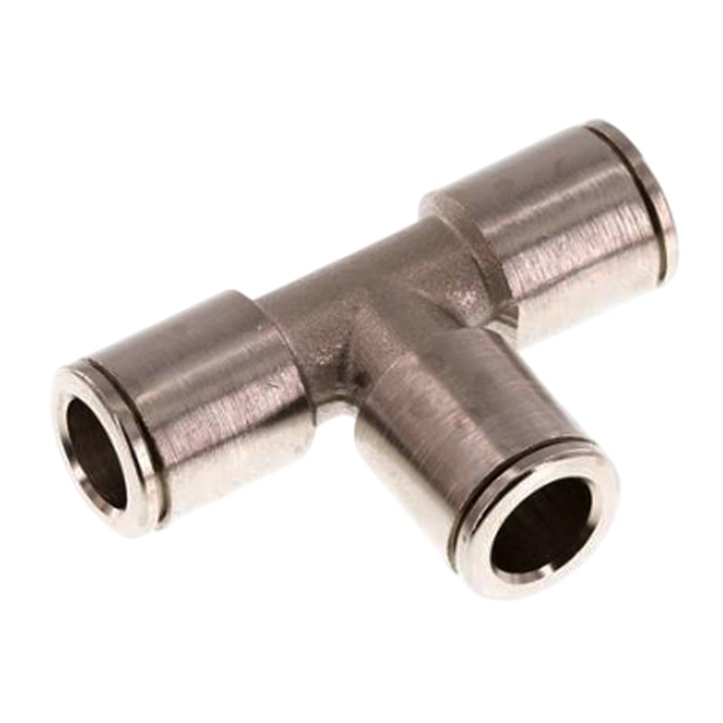 16 mm Pneumatik Schnell Steck Verbinder IQS T-Stück 90° MSV Messing PA PU Schlauch - PN 16 bar
