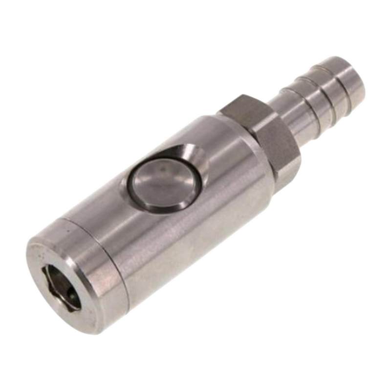 13 mm Druckluft Sicherheits Kupplung Edelstahl NW 7.2 Schlauch Tülle - PN 12 bar
