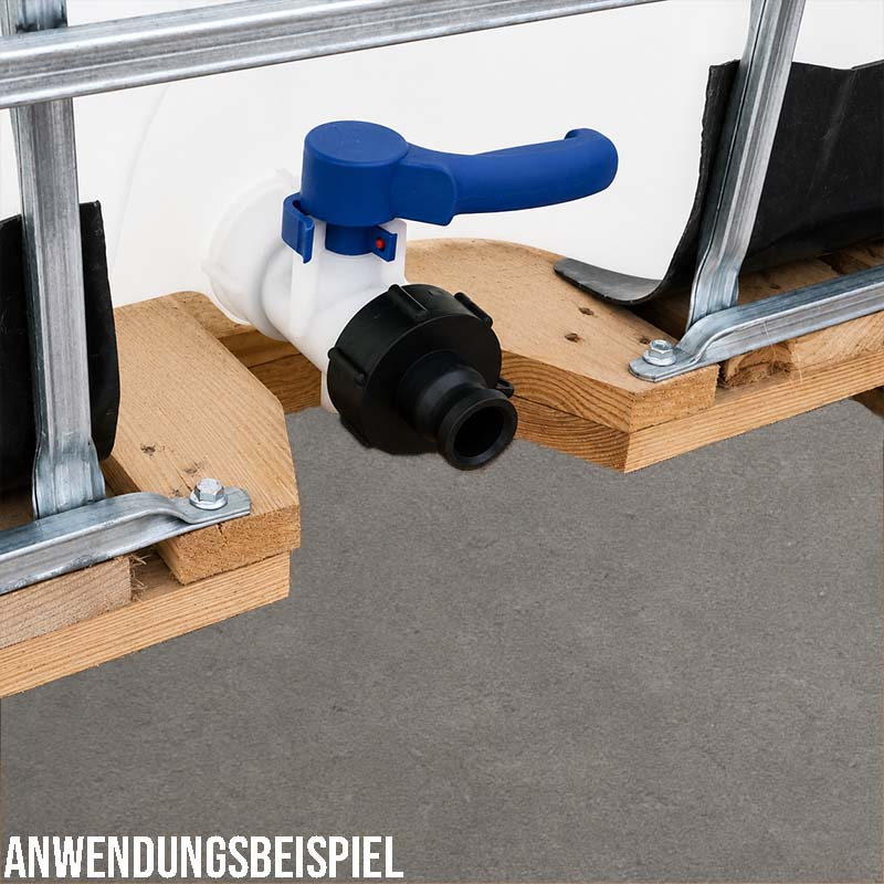 S60 x 6 IBC Adapter auf Kamlok Vaterteil DN25 (36,7mm) PP Polypropylen Container Tank Zubehör