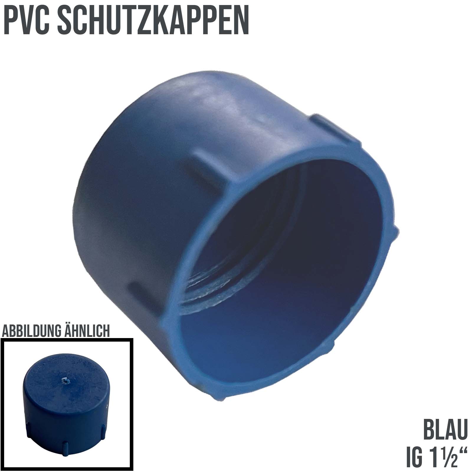 1 1/2" PVC Schutz Kappe Innengewinde - blau