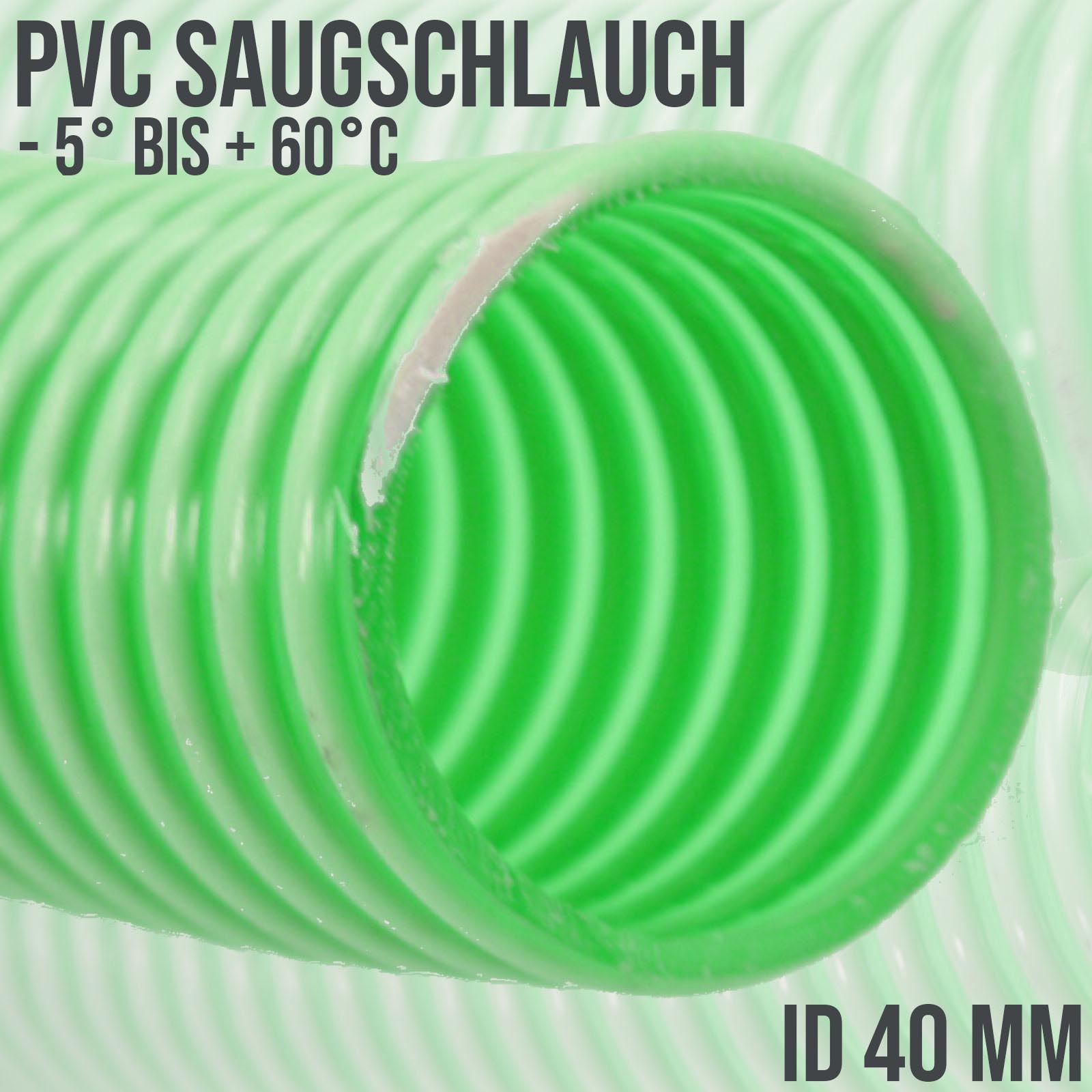 40 mm Saug Ansaug Spiral Förder Pumpen Schlauch grün-weiß transparent PN 6 bar
