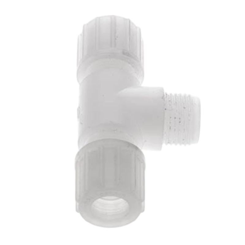 14 x 12 mm x 1/2" T-Stück 90° Kupplung Aussengewinde PVDF Verschraubung PA PP Schlauch FDA - PN 10 bar