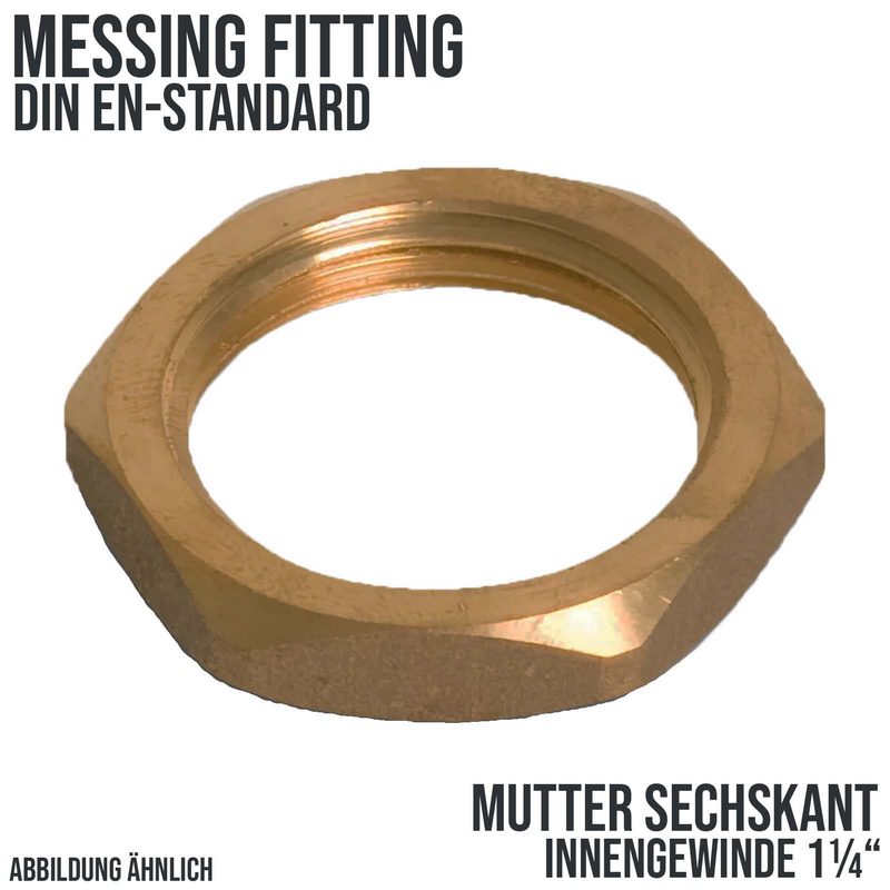 1 1/4" Sechskant Mutter Nr. 310 Innengewinde IG Messing Fittings PN 30 bar