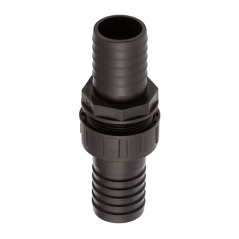 40 mm Schlauch Verschraubung 2-fach Stutzen Tülle Pool Teich Garten PP schwarz - PN 6 bar