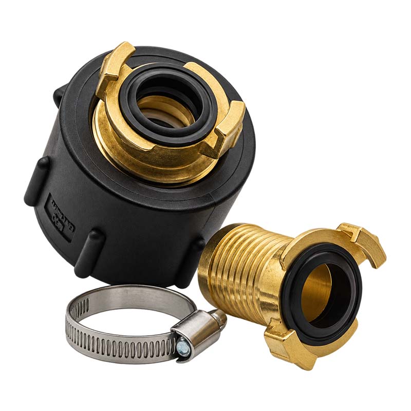 S60 x 6 IBC Adapter auf Schnellanschluss + Kupplung 1 1/4" 32 mm Container Tank Zubehör (GEKA kompatibel)