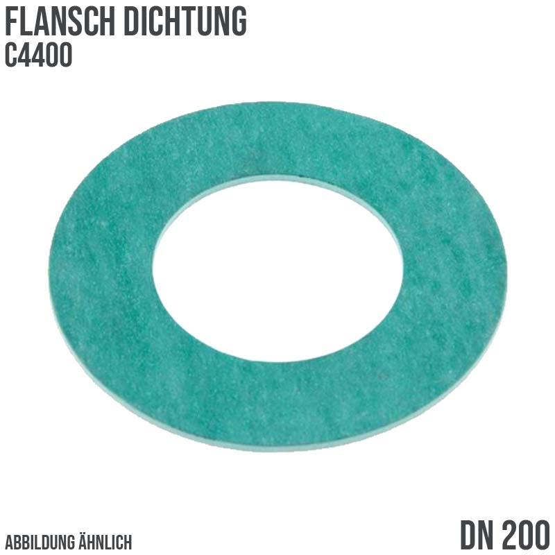 DN 200 Flansch Dichtung 220 x 273 x 2 mm grün C 4400