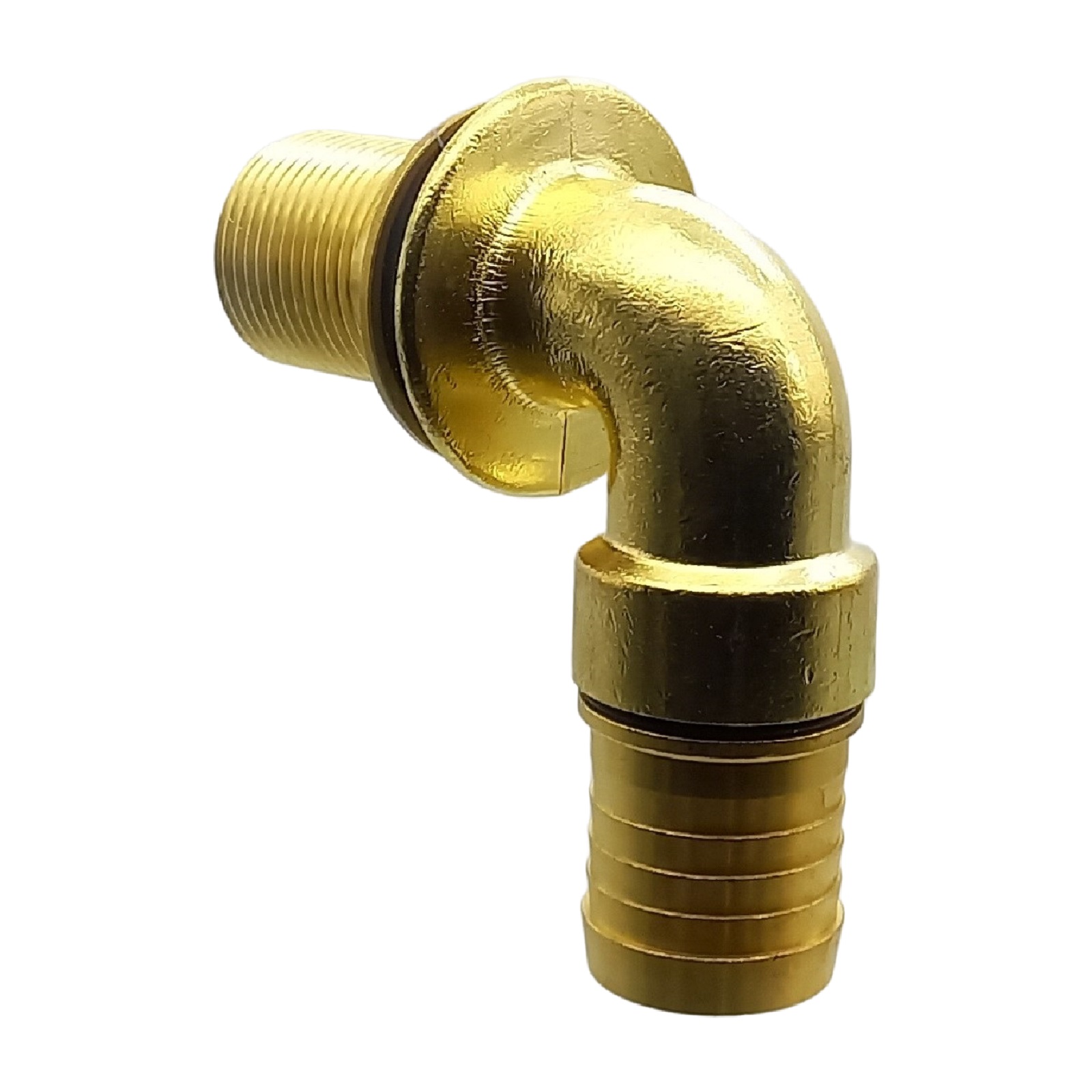 90° Tank Regen Tonnen Durchführung Messing Schlauch Tülle Stutzen 32mm (1 1/4") - Anschuss Set PN 10 bar