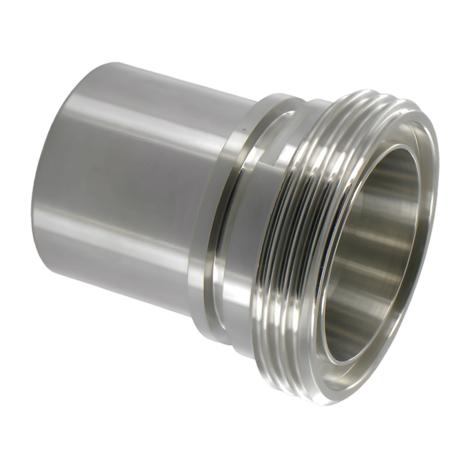 DN 40 Milchrohr Verschraubung DIN 11851 Vaterteil Stutzen VT Außengewinde RD Sicherungsbund - Stutzen glatt 38 mm - PN 25 bar