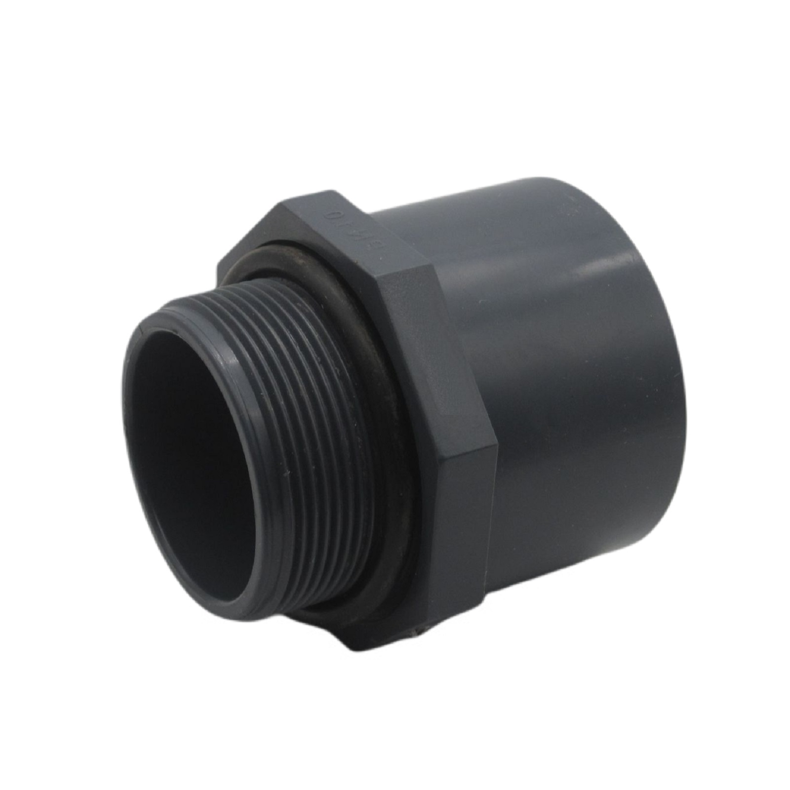63 mm PVC Klebe Fitting Übergangsnippel Sechs-/Achtkant 63/75 mm x 2" mit O-Ring Muffe Verbinder - PN 10 bar