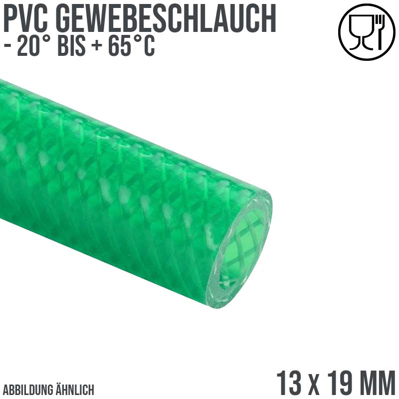 13 x 19 mm Gewebe Druckluft Universal Wasser Luft Kompressor Schlauch grün PN 15 bar