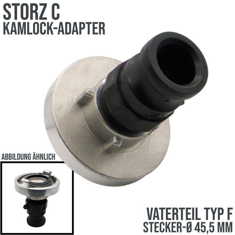 STORZ C DN 52 KA 66 Übergangsstück Adapter -> Kamlock Typ F Vaterteil 45,5 mm PN 6,5 bar