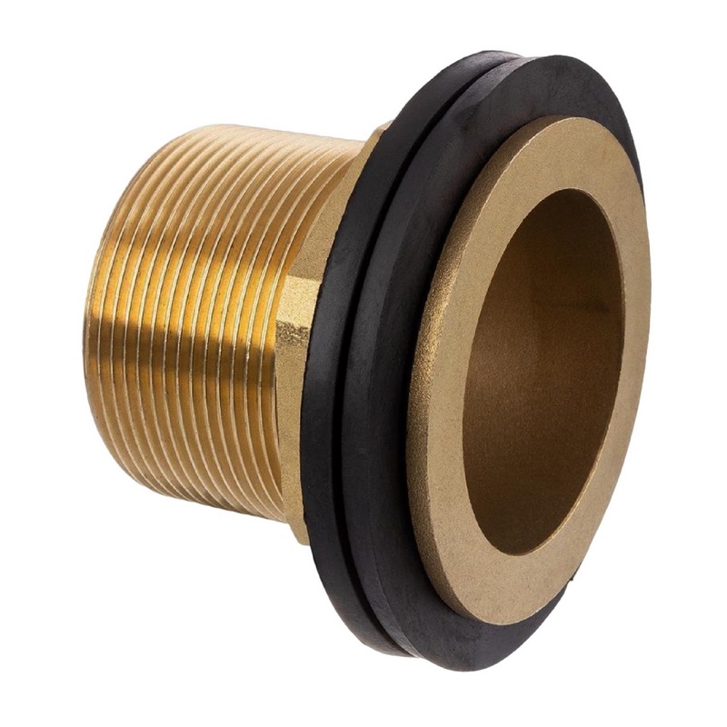 1 1/2" Tank Regen Tonnen Durchführung Connector Messing Einlass (rund) x Außengewinde  - PN 16 bar