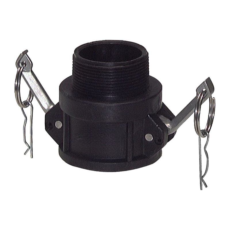 Kamlock Typ B - Mutterteil (53,4 mm) Polypropylen PP mit Außengewinde (AG) 1 1/4" Zoll DN40  - PN 6,5 bar