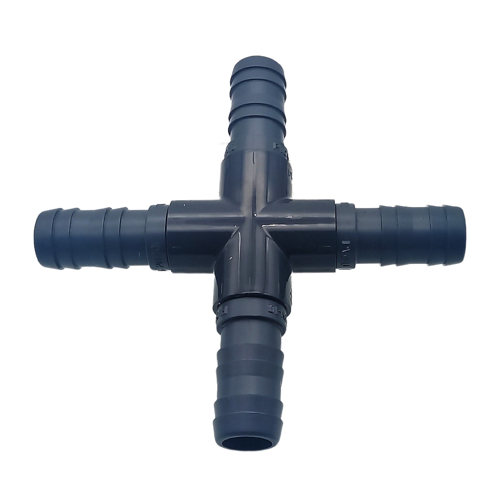 25 mm PVC PROFI Kreuz 90° Schlauch Verbinder Stutzen Tülle Pool Teich Garten - PN 10 bar - Montage-Set