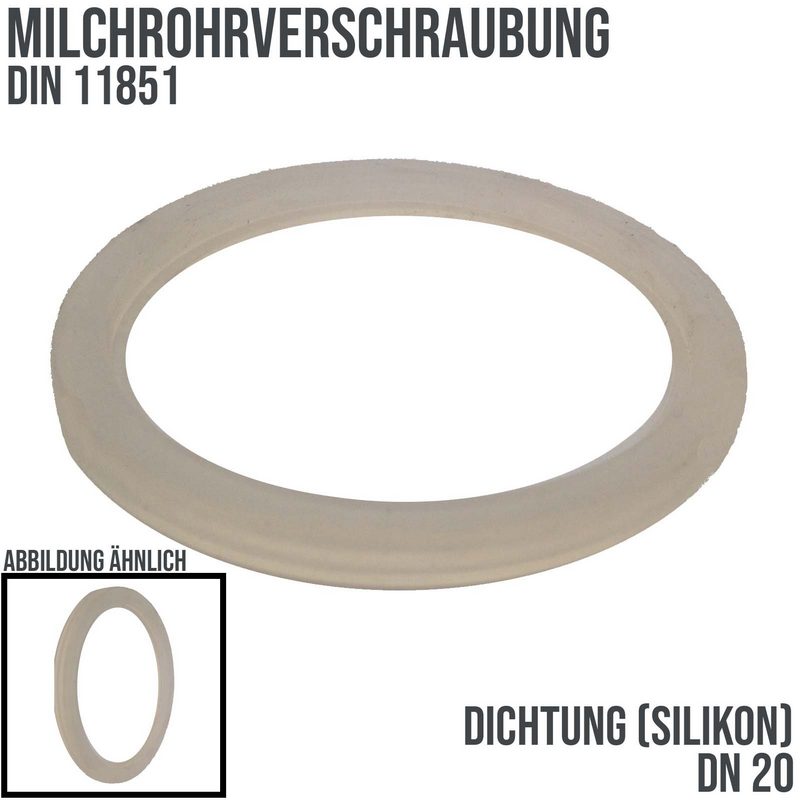 DN 20 Milchrohr DIN 11851 Dichtung Silikon transparent FDA - 23 x 33 x 4,5 mm