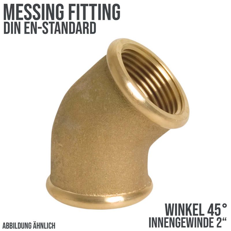 2" Winkel 45° Nr. 120 Innen x Innengewinde IG Messing Fittings PN 40 bar