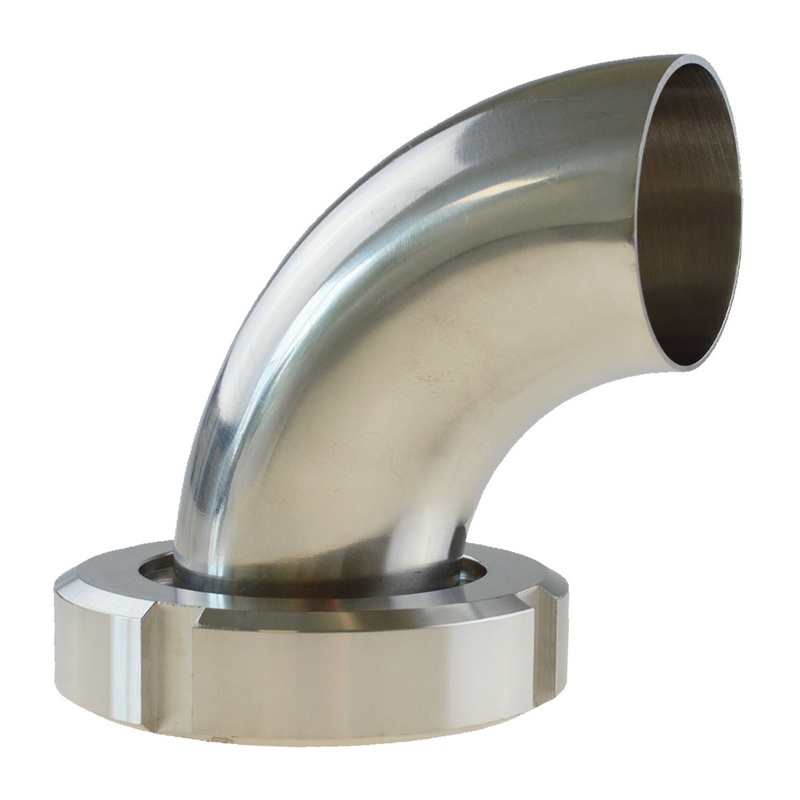 DN 20 Milchrohr Verschraubung DIN 11851 Mutterteil 90° Bogen Kegel Stutzen ÜWM Anschweißende ID x AD 20 x 24 mm - PN 25 bar