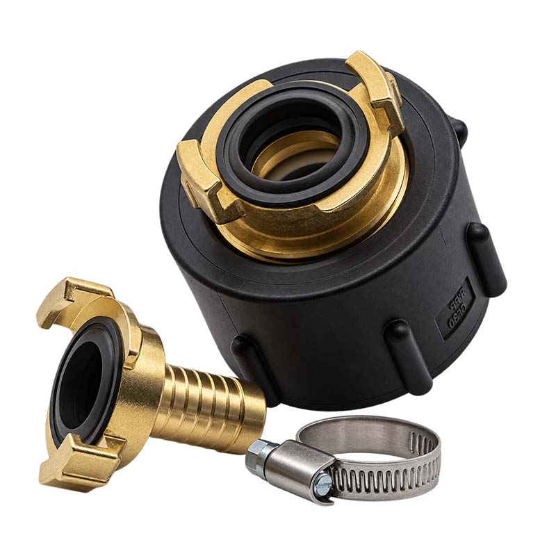 S60 x 6 IBC Adapter auf Schnellanschluss + Kupplung 3/4" 19 mm Container Tank Zubehör (GEKA kompatibel)