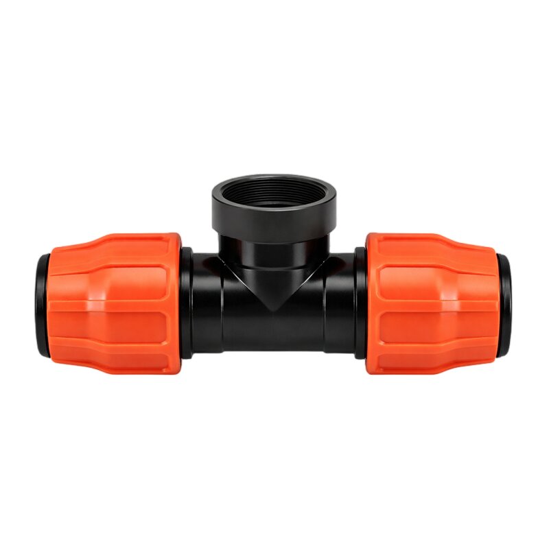 102 mm x 4" PE PP Fitting Layflat Klemm Verbinder T-Stück 90° x Außengewinde AG Flach Schlauch - PN 6 bar