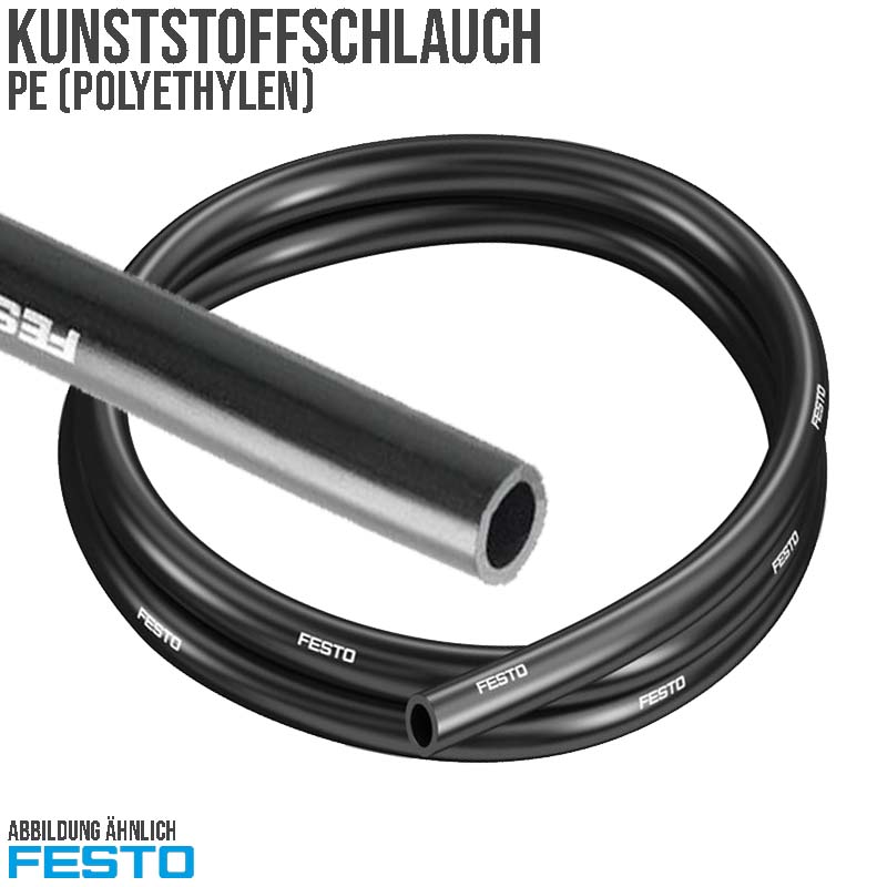 16 x 10,8 mm PE Kunststoff Pneumatik Druckluft Wasser Schlauch PEN schwarz (543245) - PN 10 bar