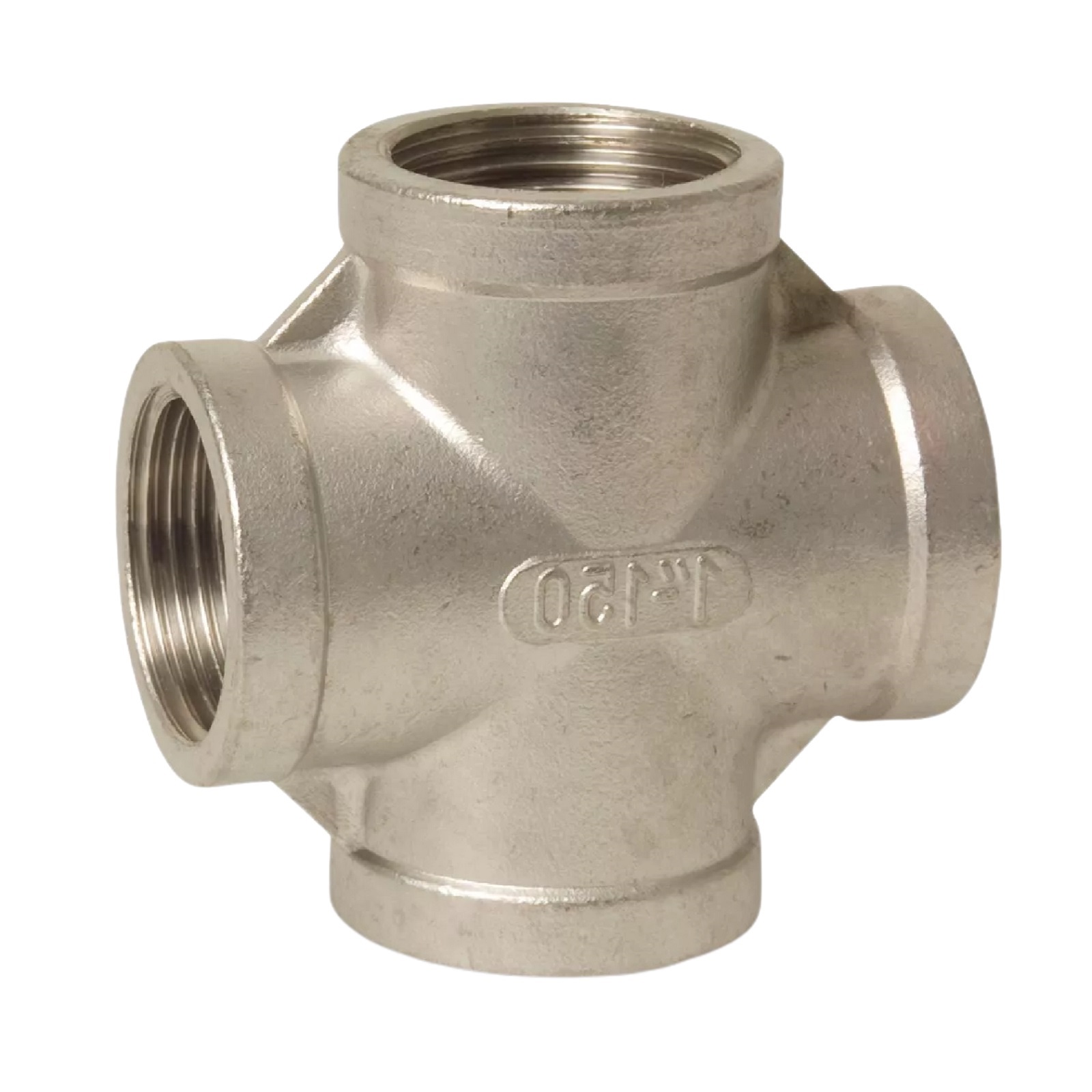 1 1/2" Edelstahl Fitting V4A AISI 316 Nr. 180 - Kreuzstück 90° Innengewinde IG - PN 16 bar