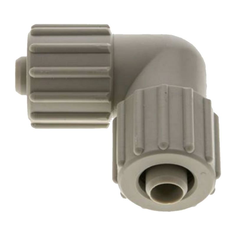 20 x 13 mm Winkel 90° TX Fitting Gewebe Schlauch Verbinder FDA PP beige - PN 10 bar