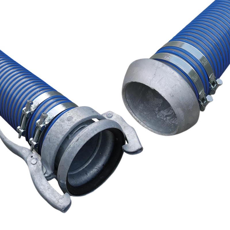152 mm PVC Saug Druck Gülle Schlamm Schlauch Kardan DN 159 V-Teil M-Teil - 5 m