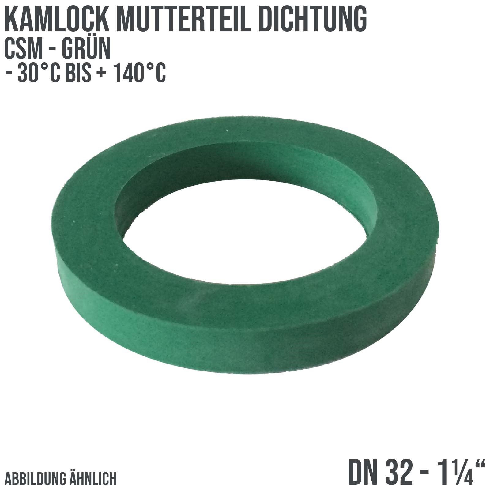 1 1/4" Zoll Kamlock Dichtung Mutterteil Kupplung CSM grün DN 32