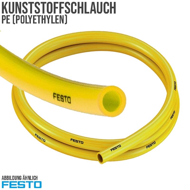 16 x 10,8 mm PE Kunststoff Pneumatik Druckluft Wasser Schlauch PEN gelb (551485) - PN 10 bar